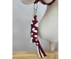 Super Hobby Horse Pavadėlis hobi arkliukui iš dvigubo pynimo virvės baltas-burgundiškas