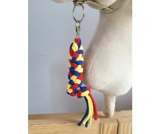 Super Hobby Horse Pavadėlis hobi arkliukui, dviguba virvė, raudona/gentainė/geltona