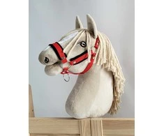 Super Hobby Horse Reguliuojamas kantaras hobi arkliukui A3 – raudonas su juodu kailiuku