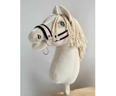 Super Hobby Horse Reguliuojamas kantaras hobi arkliukui – rožinis su juoda pūkine apdaila