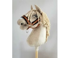 Super Hobby Horse Reguliuojamas kantaras hobi arkliukui – rusvas su juoda pūkine apdaila