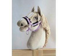 Super Hobby Horse Reguliuojamas kantaras hobi arkliukui – violetinis su juoda pūkine apdaila