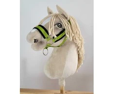 Super Hobby Horse Reguliuojamas kantaras hobi arkliukui A3 – žalias su juoda pūkine apdaila