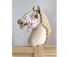 Super Hobby Horse Reguliuojamas kantaras hobi arkliukui A3 – violetinis su balta pūkine apdaila