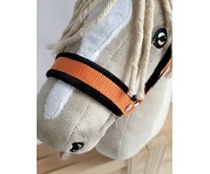 Super Hobby Horse Reguliuojamas kantaras hobi arkliukui A3 – oranžinis su juodu kailiuku