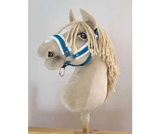Super Hobby Horse Reguliuojamas kantaras hobi arkliukui A3 – turkio spalvos su balta pūkine apdaila