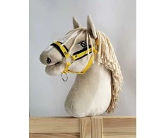 Super Hobby Horse Reguliuojamas kantaras hobi arkliukui – geltonas su juodu kailiuku