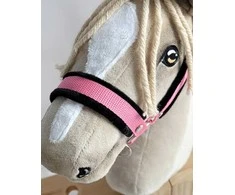 Super Hobby Horse Reguliuojamas kantaras hobi arkliukui A3 – rožinis su juoda pūkine apdaila