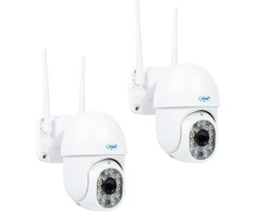 2 dalių rinkinys PNI IP440 WiFi PTZ belaidė vaizdo stebėjimo kamera, 4MP, skaitmeninis priartinimas, micro SD lizdas, autonominė, judesio aptikimo signalizacija, judesio sekimas
