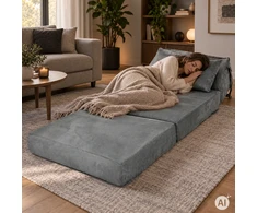 2-in-1 vienvietė išlankstoma poroloninė sofa-lova čiužinys 190×70 cm ModernHome