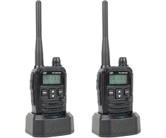 2 nešiojamų radijo stotelių rinkinys PNI DMR R45, skaitmeninis ir analoginis, 446MHz, 16 skaitmeninių kanalų ir 99 analoginiai kanalai, balso įrašymo funkcija, 2000mAh Li-Ion baterija