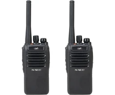2 nešiojamų radijo stotelių rinkinys PNI PMR R17 446MHz, 0.5W, 16 PMR kanalų ir 50 CTCSS bei 104 DCS tonų, programuojamas, Li-Ion 2200 mAh, IP68