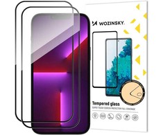2 vnt. viso ekrano apsauginis stiklas su rėmeliu, pritaikytas dėklui „Wozinsky Full Glue“ Apple iPhone 15 ir juodas