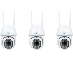3 dalių rinkinys PNI IP440 WiFi PTZ belaidė vaizdo stebėjimo kamera, 4MP, skaitmeninis priartinimas, micro SD lizdas, autonominė, judesio aptikimo signalizacija, judesio sekimas
