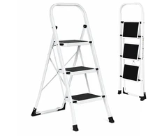 3-step steel ladder non-slip steps foldable ModernHome