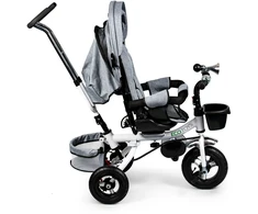 360° besisukantis triratis Deluxe su stogeliu, pilkas, ECOTOYS