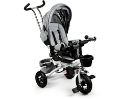 360° besisukantis triratis Deluxe su stogeliu, pilkas, ECOTOYS