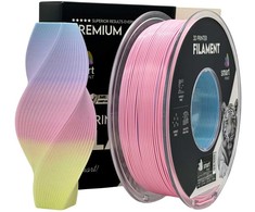 3D Plastikas – Filamentas PLA Silk rainbow light color | 1.75 mm, 1kg | Sprint