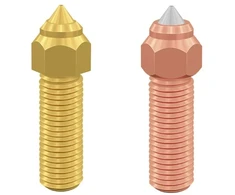 3D spausdintuvo purkštukų komplektas 1vnt žalvarinis, 1vnt varinis / grūdinto plieno 0.4mm skirti K1 / K1Max / CR-M4 / ENDER-3V3KE CREALITY