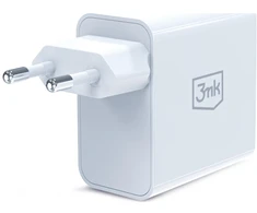 3MK FlowPower Laidinis įkroviklis USB-A + USB-C 45W PD 3.0 QC4+ baltos spalvos