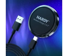 Priedai – 3mk Hardy belaidis įkroviklis 2in1 15W juodas