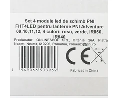 4 atsarginių LED modulių rinkinys PNI FHT4LED, skirtas žibintuvėliams PNI Adventure 09, 10, 11, 12, 4 spalvos: raudona, žalia, IR850, IR940