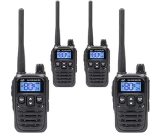 4 nešiojamų radijo stotelių rinkinys PNI PMR R45 PRO 446MHz, 0.5W, 99 programuojami kanalai, 16 PMR ir 38 CTCSS bei 104 DCS tonai, 5 lygių Squelch, VOX, TOT, BCL, Scan, Roger Beep