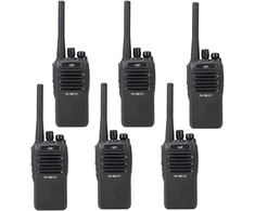 6 nešiojamų radijo stotelių rinkinys PNI PMR R17 446MHz, 0.5W, 16 PMR kanalų ir 50 CTCSS bei 104 DCS tonų, programuojamas, Li-Ion 2200 mAh, IP68