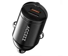 Accezz automobilinis įkroviklis | Greitasis įkroviklis su 2 prievadais – 2x USB-C 65 W – Juodas