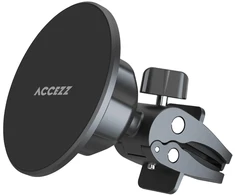 Accezz automobilinis telefono laikiklis – MagSafe – Su magnetiniu žiedu – Tvirtinamas prie ventiliacijos grotelių – Juodas