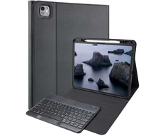 Accezz „Bluetooth“ klaviatūros dėklas su atlenkiamu dangteliu, skirtas iPad Pro 13 (2025) M5 / (2024) M4 – QWERTZ / DE – Juodas