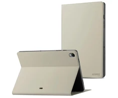 Accezz Classic atverčiamas dėklas, skirtas Samsung Galaxy Tab S11 – pilkšvai smėlinės spalvos