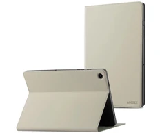 Accezz Classic atverčiamas dėklas, skirtas Samsung Galaxy Tab A11 Plus – pilkšvai smėlio spalvos