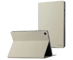 Accezz Classic atverčiamas dėklas, skirtas Samsung Galaxy Tab A11 – pilkšvai smėlinės spalvos