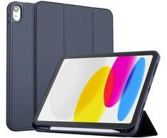 Accezz išmanusis atverčiamas silikoninis dėklas, skirtas iPad 11 (2025) 11 colių A16 / iPad 10 (2022) 10.9 colio – tamsiai mėlynas