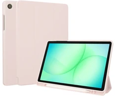 Accezz išmanusis silikoninis atverčiamas dėklas, skirtas Samsung Galaxy Tab A11 Plus / A9 Plus – rožinis
