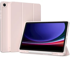 Accezz išmanusis silikoninis atverčiamas dėklas, skirtas Samsung Galaxy Tab A9 Plus – rožinis