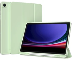 Accezz išmanusis silikoninis atverčiamas dėklas, skirtas Samsung Galaxy Tab A9 Plus – šviesiai žalias