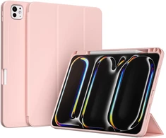 Accezz išmanusis silikoninis atverčiamas dėklas, skirtas iPad Pro 11 (2025) M5 / (2024) M4 – rožinis