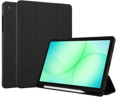 Accezz išmanusis silikoninis atverčiamas dėklas, skirtas Samsung Galaxy Tab A11 Plus / A9 Plus – juodas