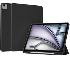 Accezz išmanusis silikoninis atverčiamas dėklas, skirtas iPad Air 13 colių (2026) M4 / (2025) M3 / (2024) M2 – Juodas