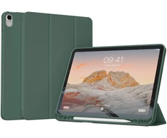 Accezz išmanusis silikoninis atverčiamas dėklas, skirtas iPad Air 11 colių (2026) M4 / (2025) M3 / (2024) M2 / Air 5 (2022) / Air 4 (2020) – tamsiai žalias