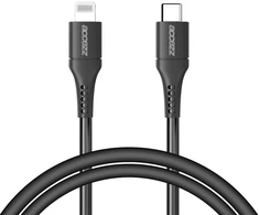 Accezz MFI sertifikuotas Lightning į USB-C laidas – 1 m – Juodas