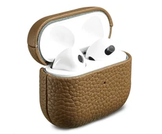 Accezz natūralios odos dėklas, skirtas Airpods 3 – Taupe spalvos