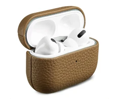 Accezz natūralios odos dėklas, skirtas Airpods Pro – pilkšvai rudas (taupe)