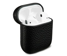 Accezz natūralios odos dėklas, skirtas Airpods 1 / 2 – Juodas