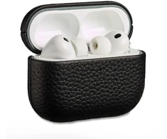 Accezz natūralios odos dėklas, skirtas Airpods Pro 3 – juodas