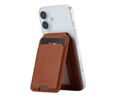 Accezz odinis dėklas-piniginė su stovo funkcija – tinka MagSafe ir Qi2 – Sienna Brown