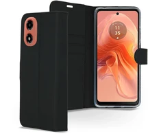 Accezz piniginės tipo TPU atverčiamas dėklas, skirtas Motorola Moto G04 / G24 – Juodas