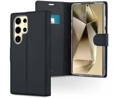 Accezz piniginės tipo TPU atverčiamas dėklas, skirtas Samsung Galaxy S25 Ultra – juodas
